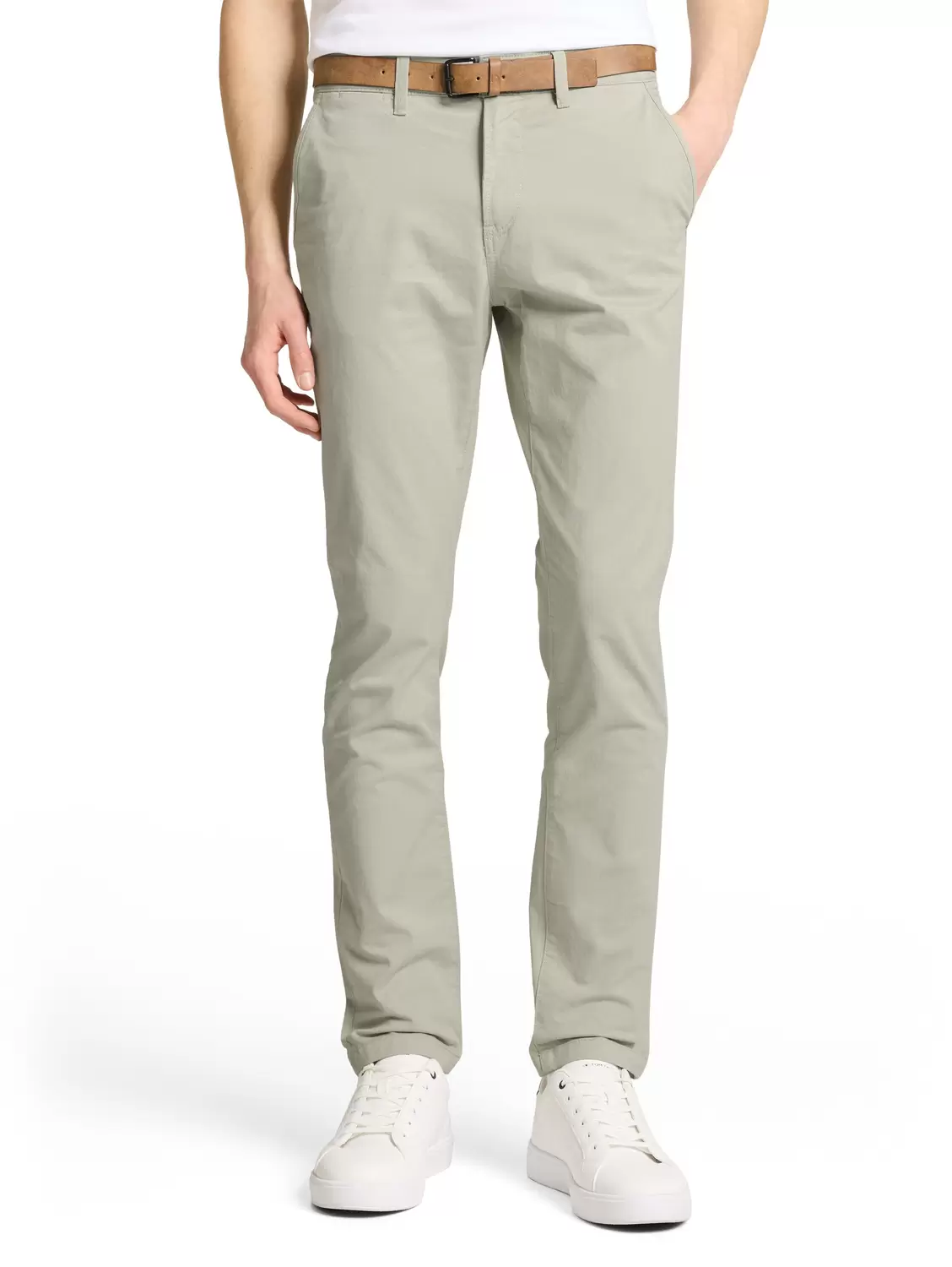 slim chino with belt