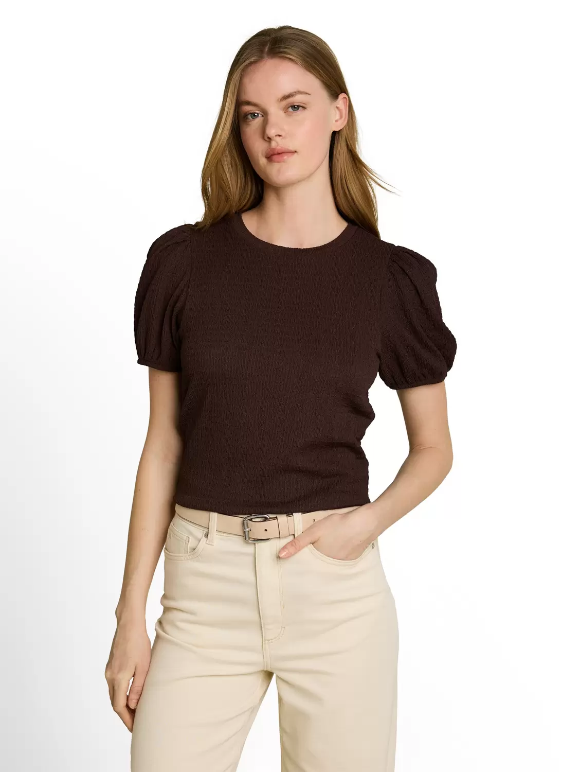 structured T-shirt with puff s