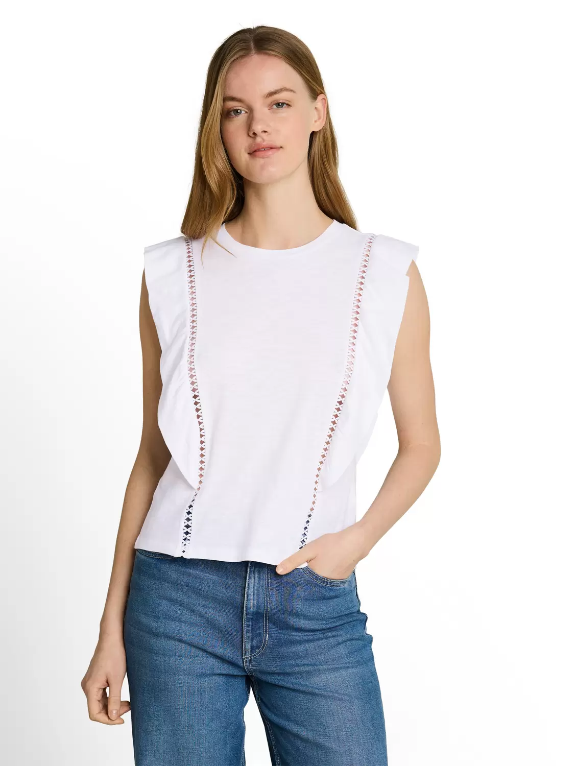 T-shirt with with volant detai