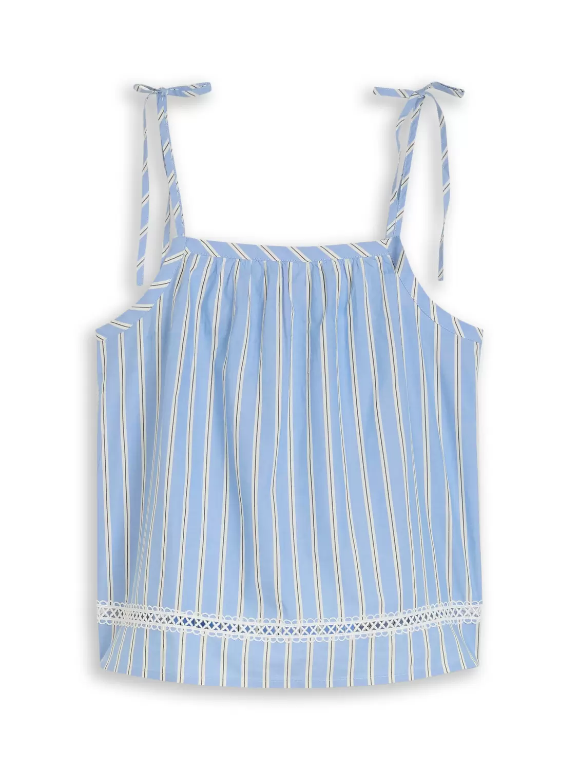 poplin camisole with crochet t
