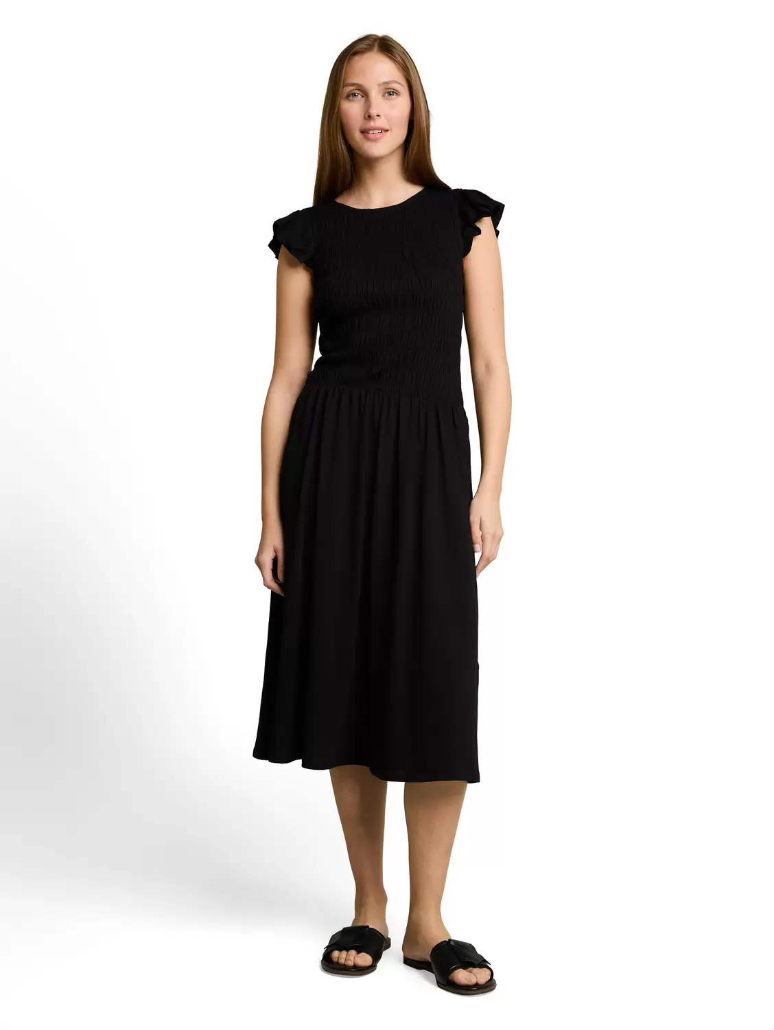 Fitted Jacquard Midi-Kleid