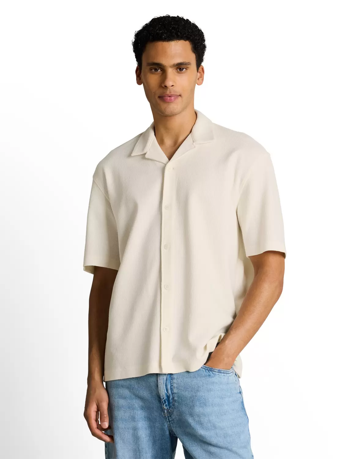 Loose structured shirt male