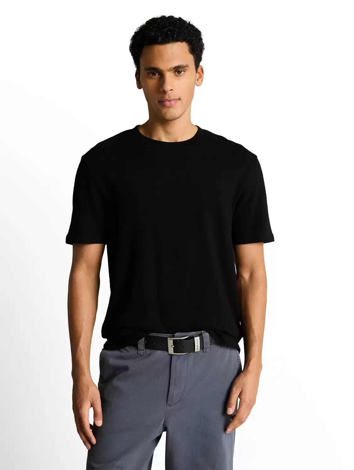 solid structured t-shirt