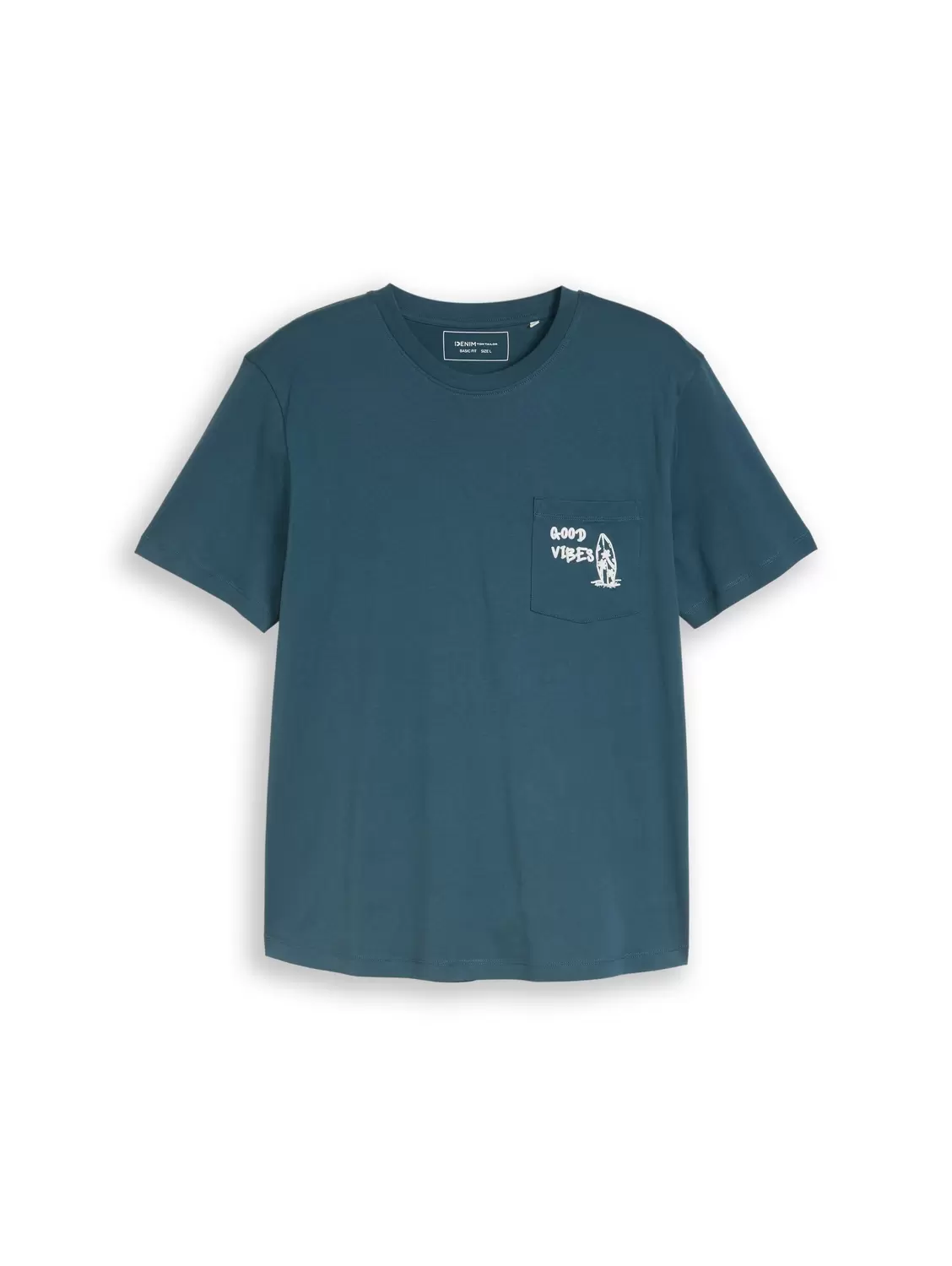 T-Shirt mit Brusttasche mit Print
