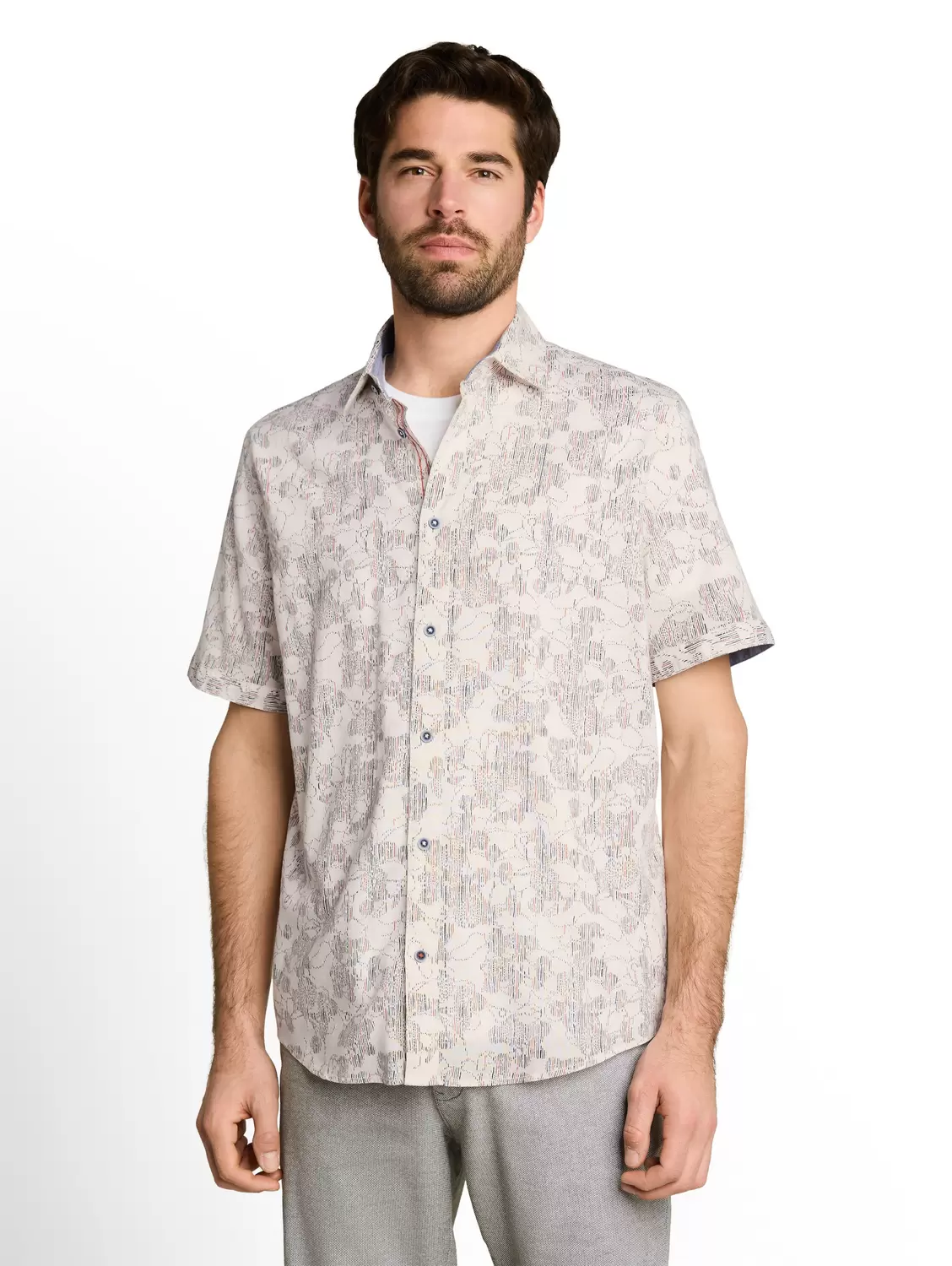 Printed slubyarn shirt male