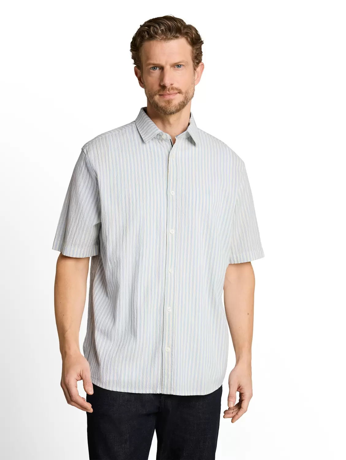 Comfort Fit Seersucker Kurzarmhemd