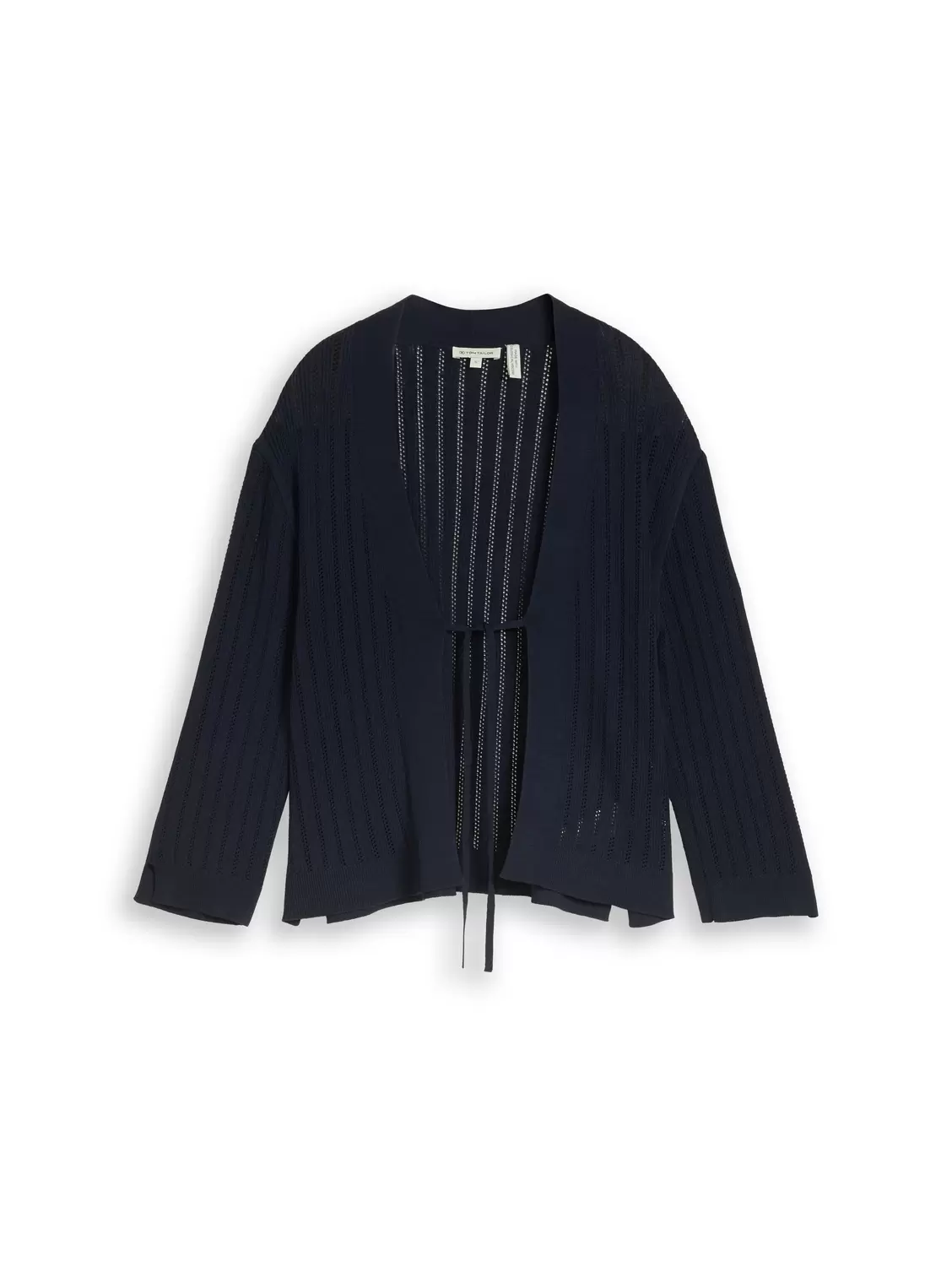 Knit crispy cardigan with bow