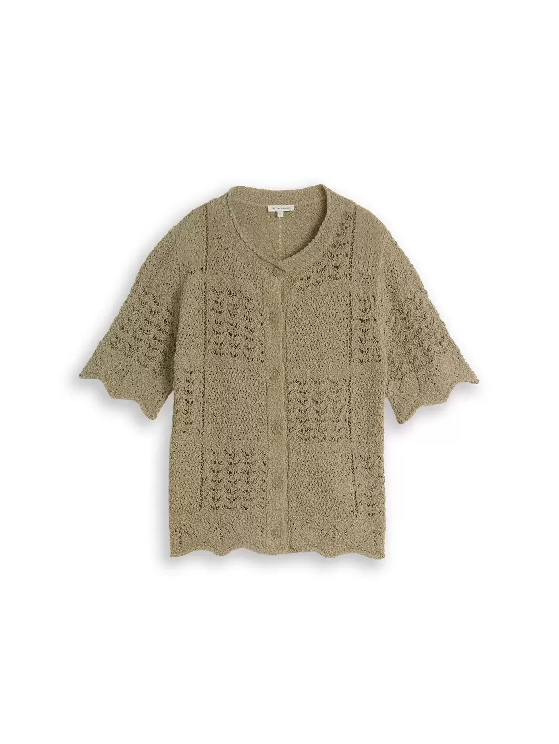 Cardigan mit welligen Saumkanten