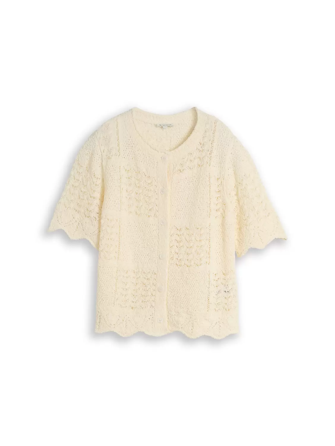 Cardigan mit welligen Saumkanten