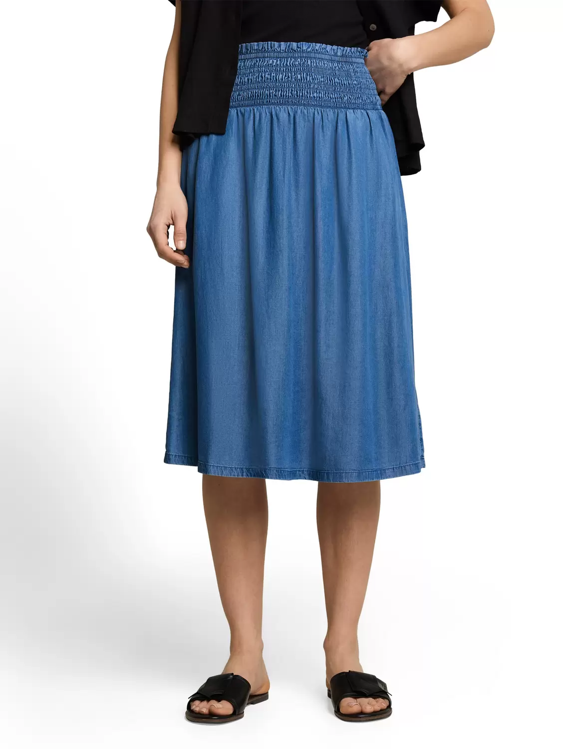 skirt denim look