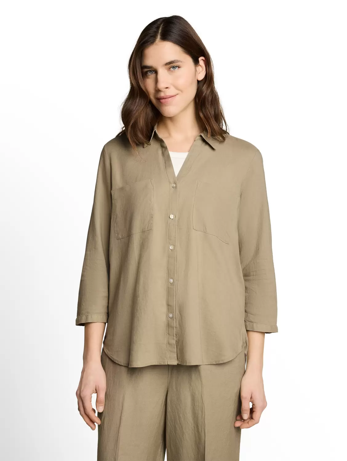Blouse shirt with linen female