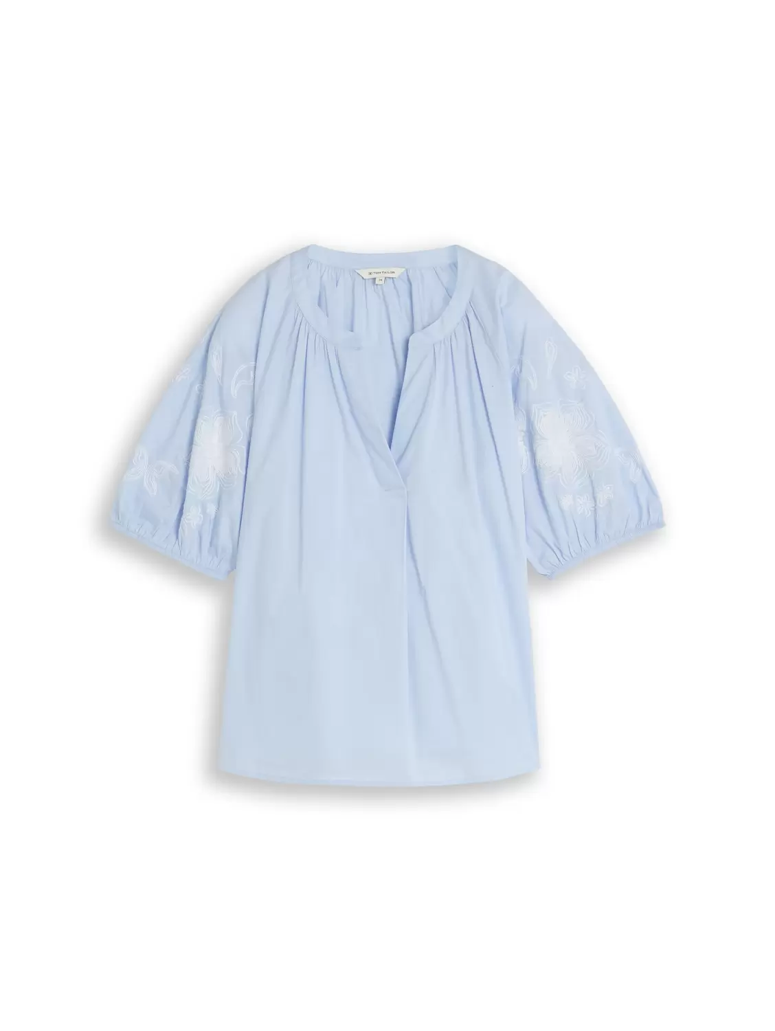 Popeline Bluse mit Stickerei