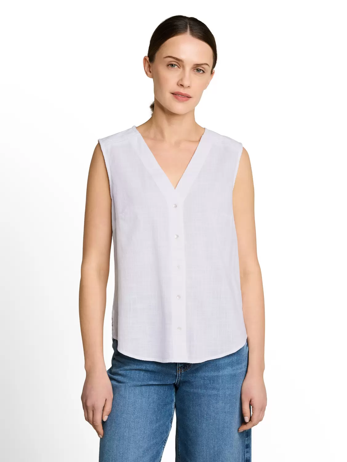 Blouse top slub structure female