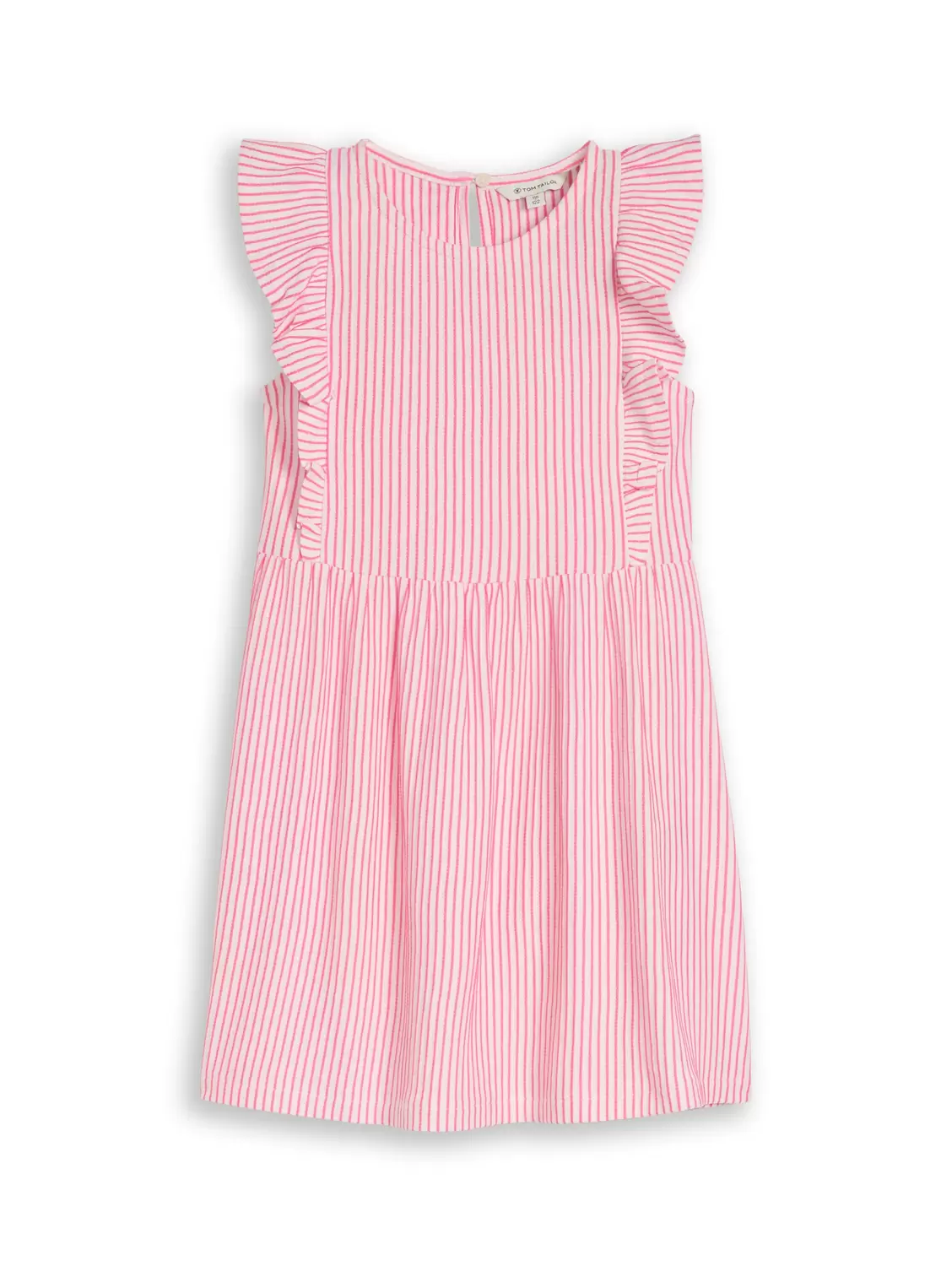 striped ruffle dress