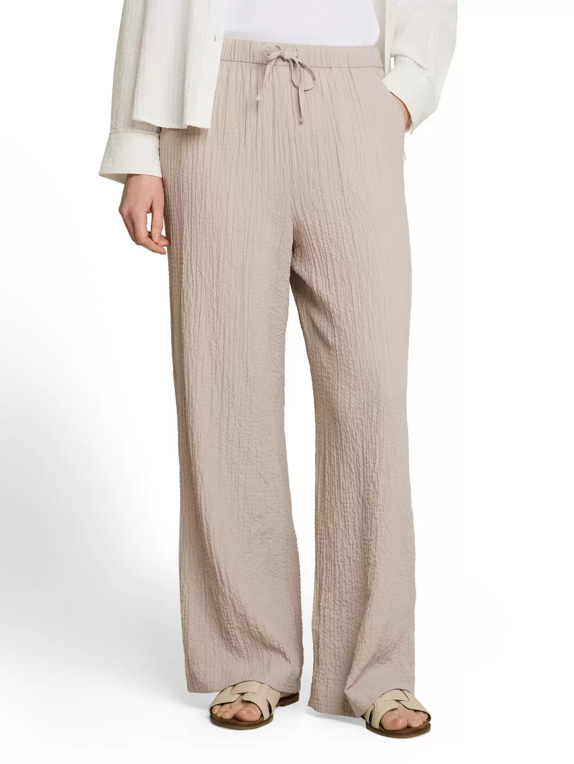 seersucker wide leg pants