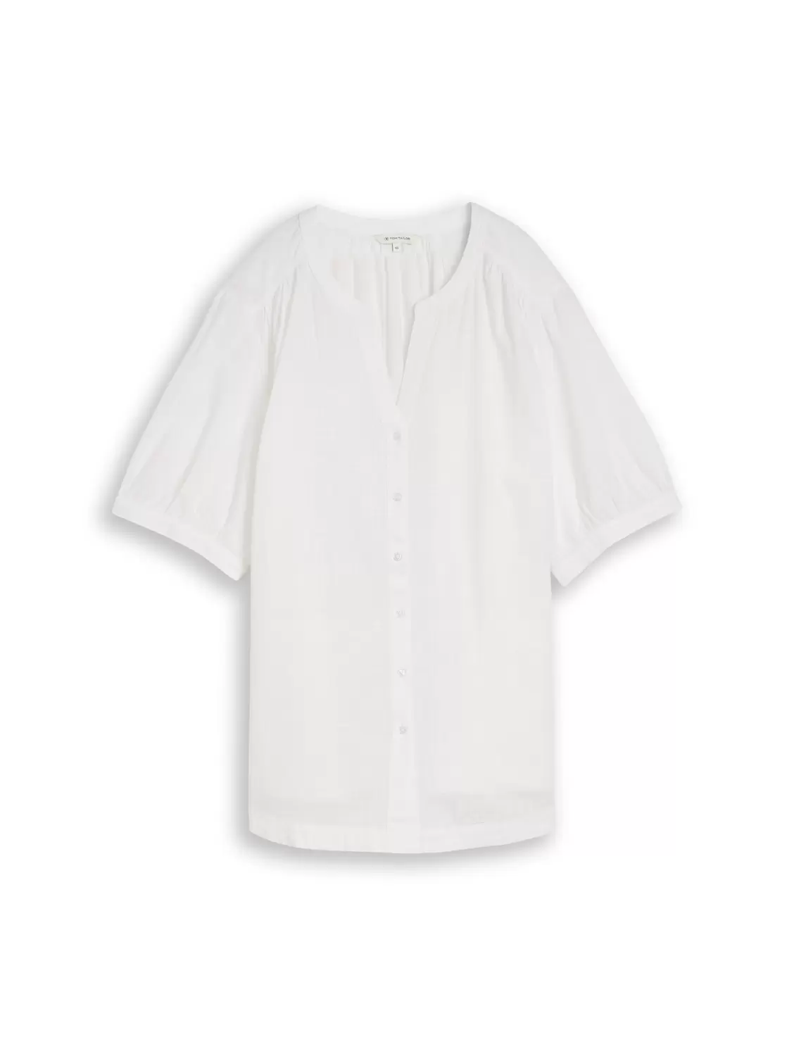 Blouse shortsleeves slub struc female