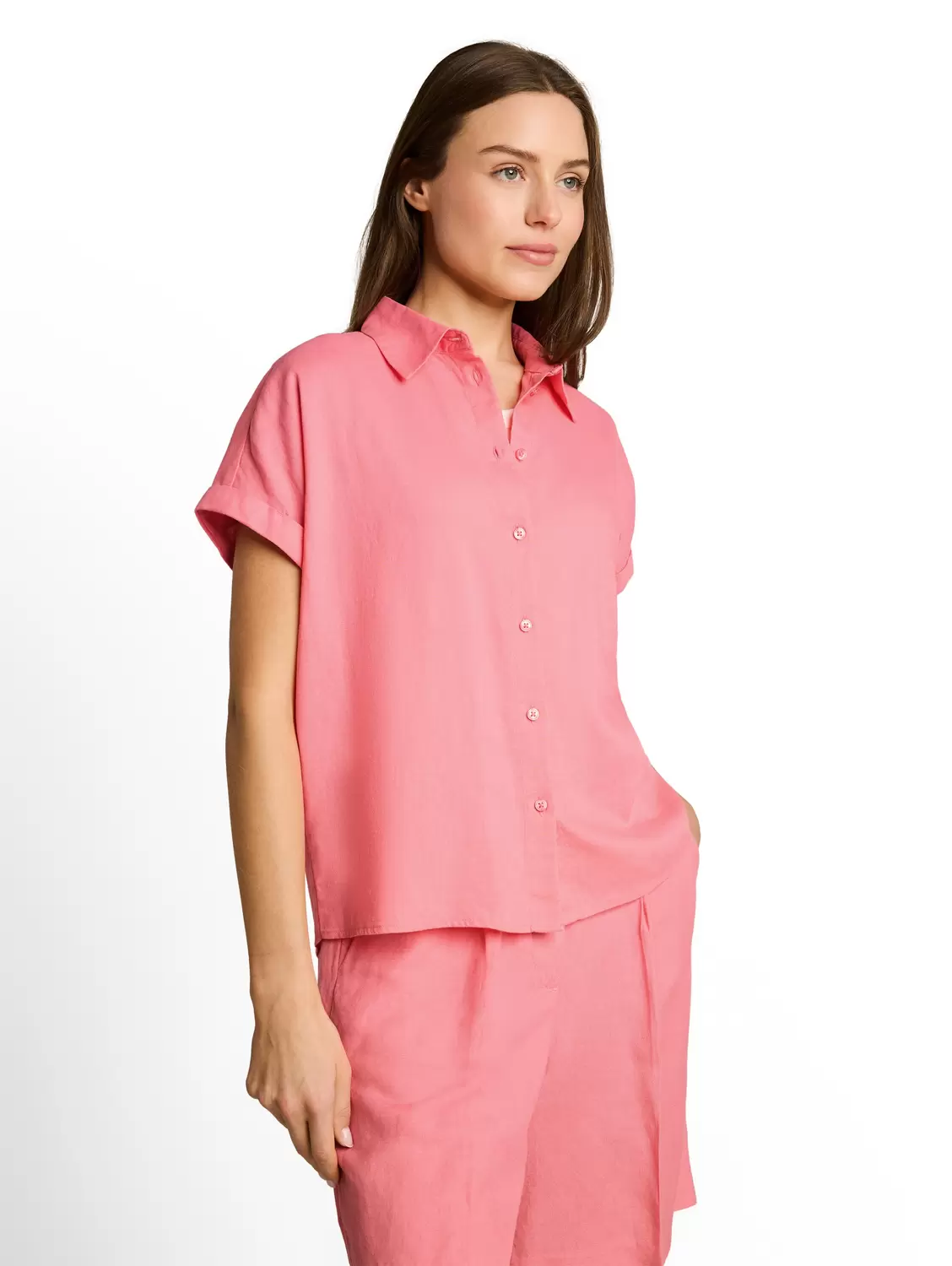 Blouse shortsleeves with linen female