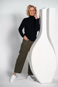 NOS Stehbund-Pullover, 1/1 Arm - 623/623 MARINE