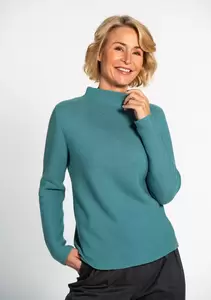 NOS Stehbund-Pullover, 1/1 Arm - 545/545 OZEAN GRU