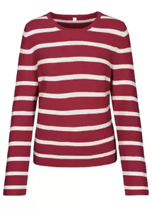 NOS Rdh.-Pullover, Streifen - 444/444 BEERE-OFFWHI