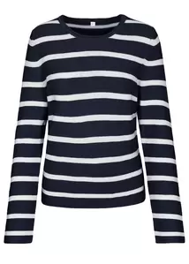 NOS Rdh.-Pullover, Streifen - 623/623 MARINE-OFFWH