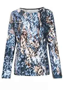 Rdh.-Shirt, 1/1 Arm, Druck - 612/BLEU COMBO