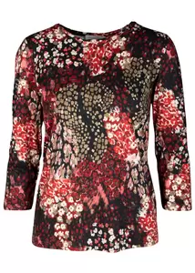 NOS Rdh.-Shirt, 3/4 Arm,Druck - 445/445 BURGUNDY C