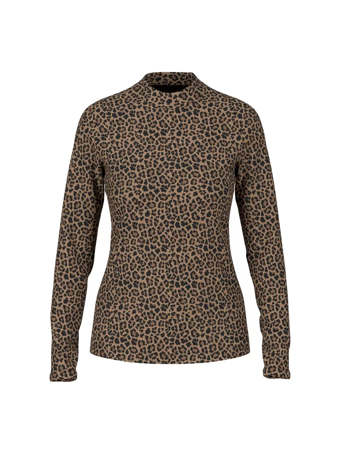 Tailliertes Langarmshirt – Leo-Print