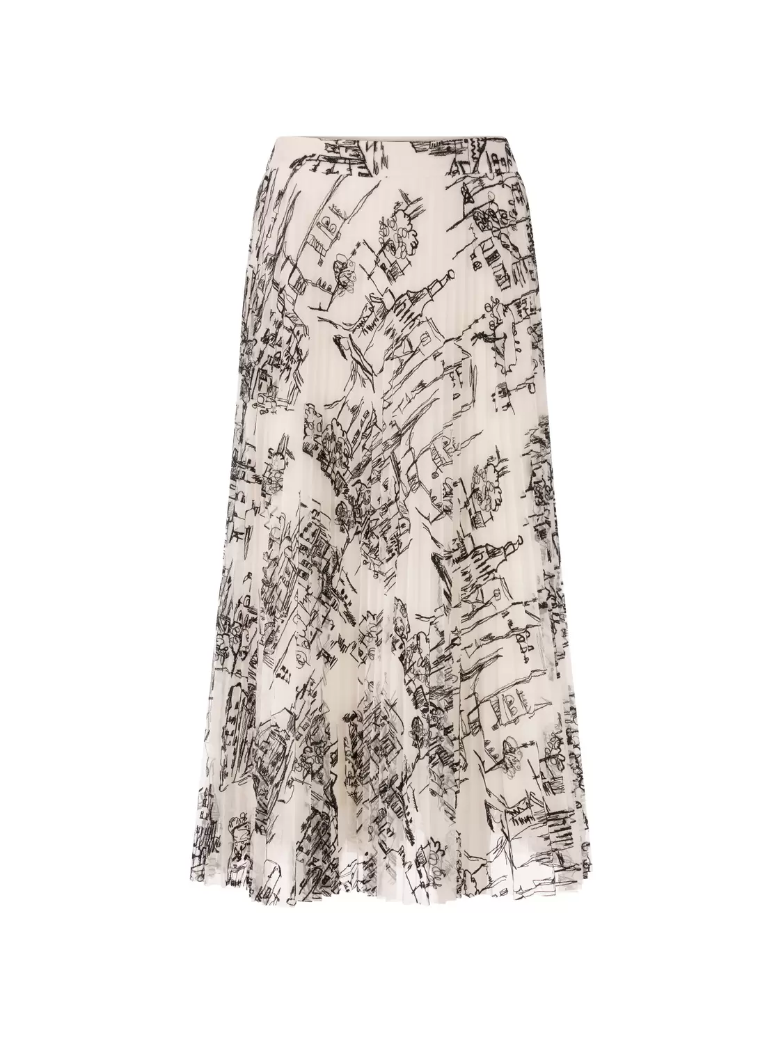 Plisseerock mit City-Motiv