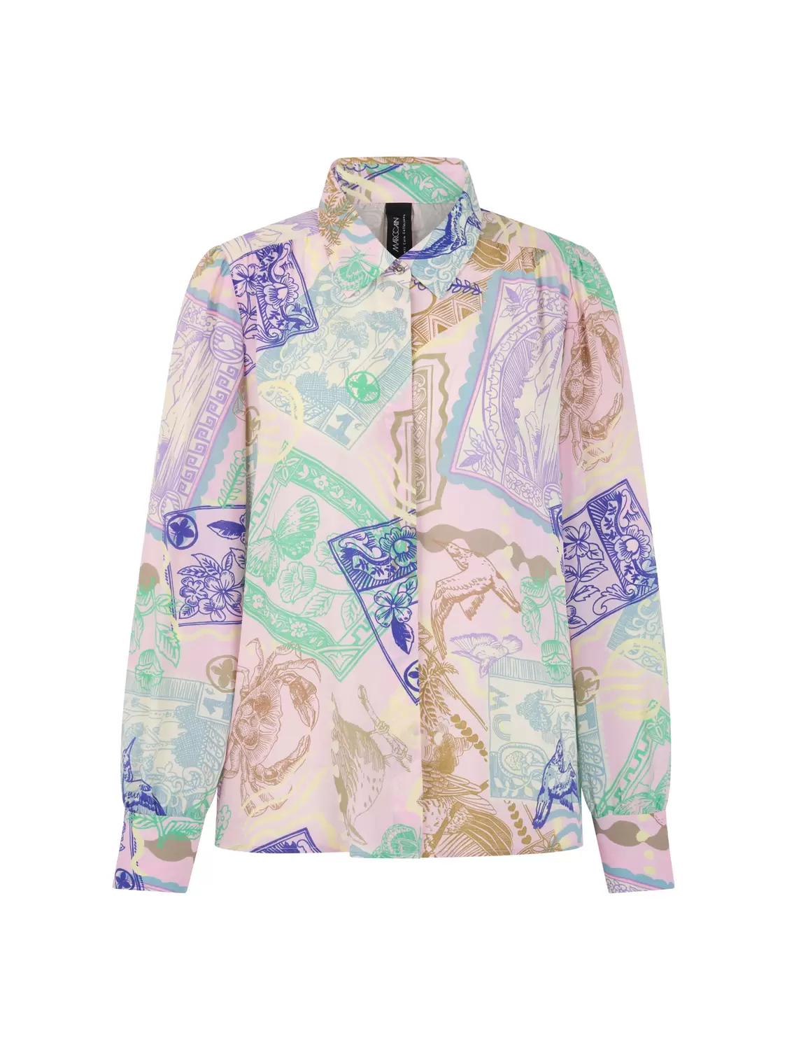 Hemdbluse mit Stamps Print