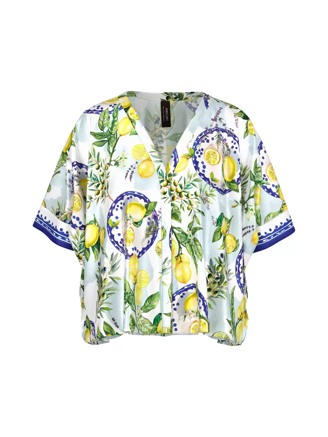 Viskosebluse mit mediterranem Print