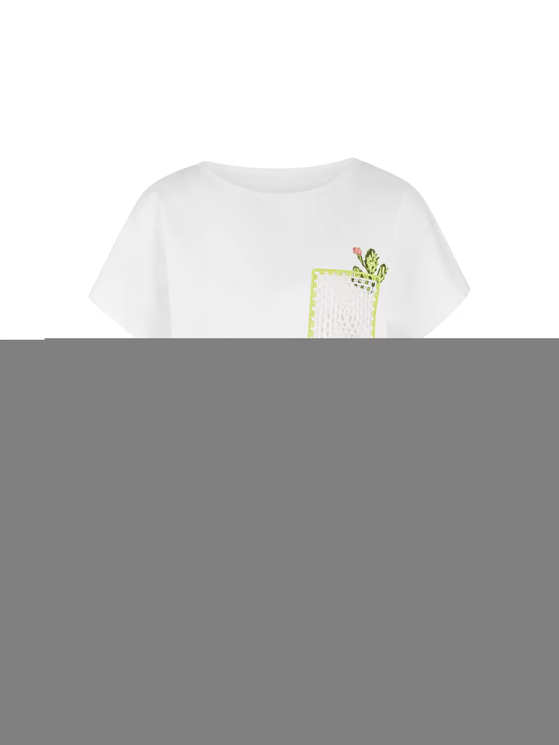 T-Shirt mit Kaktus-Print und Brusttasche