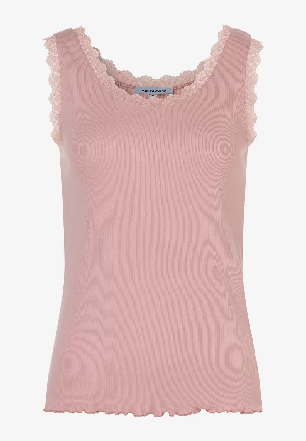 Shirttop mit Spitzenkante