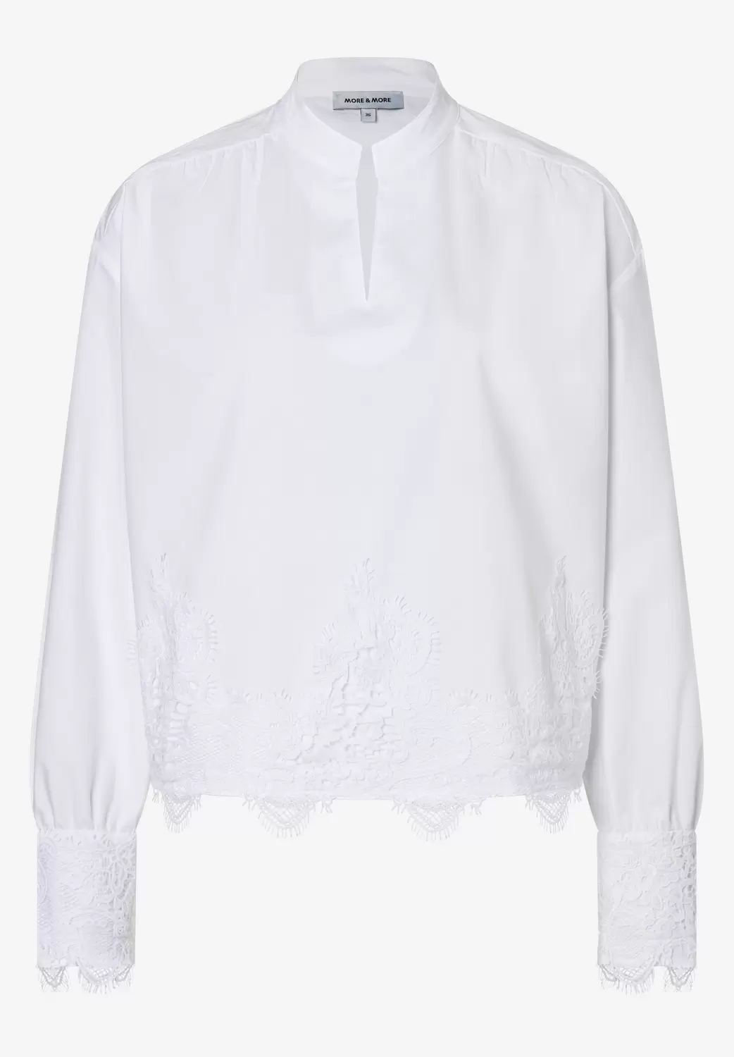 Lace Detail Poplin Blouse female