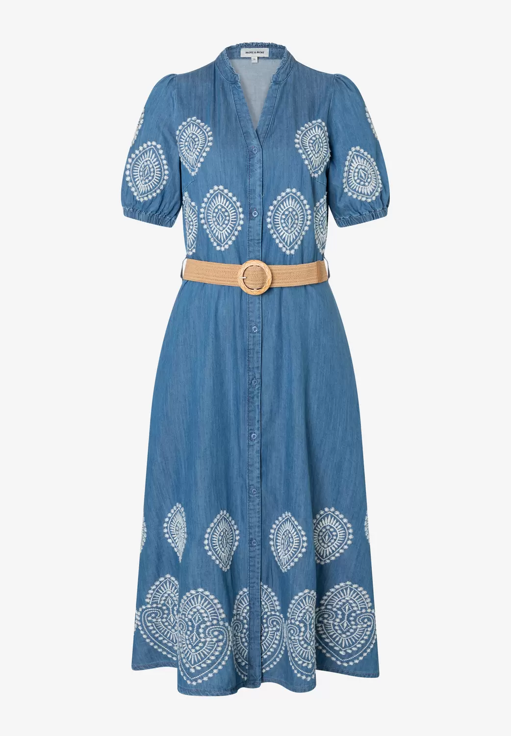 Embroidered Denim Dress female