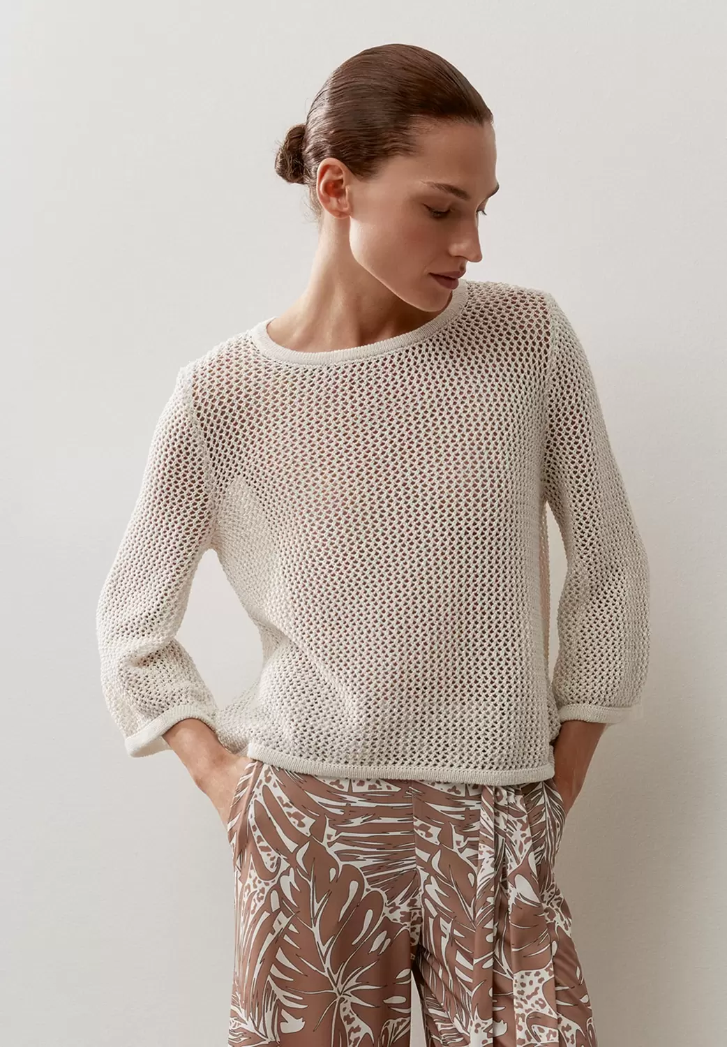 Ajour Pullover with Glitter-Effect female