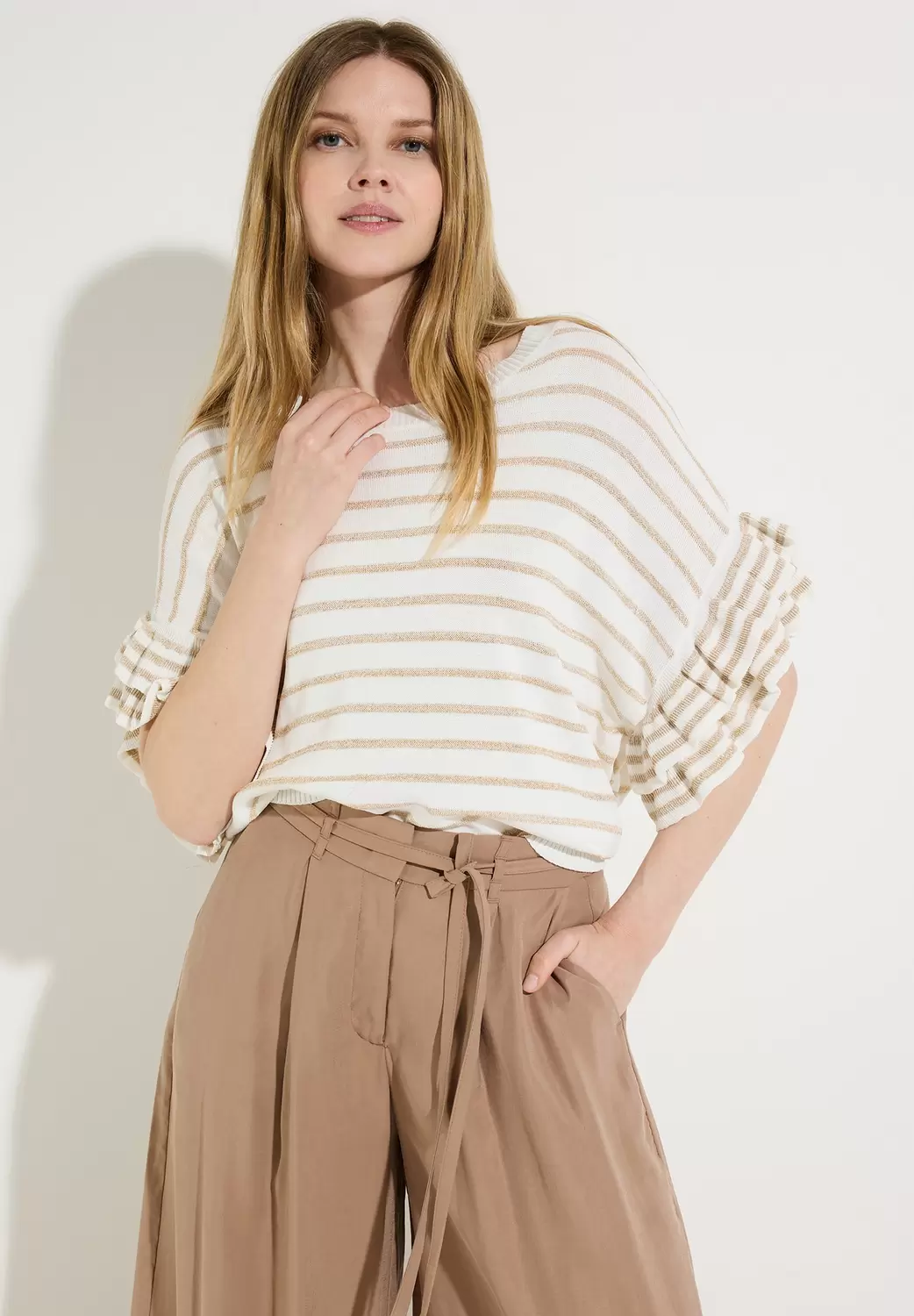 Pullover with Volants at Sleeve female