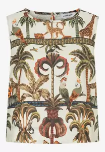 Blusen-Top mit Jungle-Print