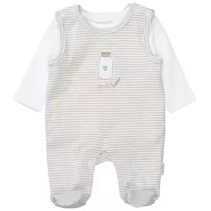 Strampler+Shirt - 211/TAUPE MEL.STR.