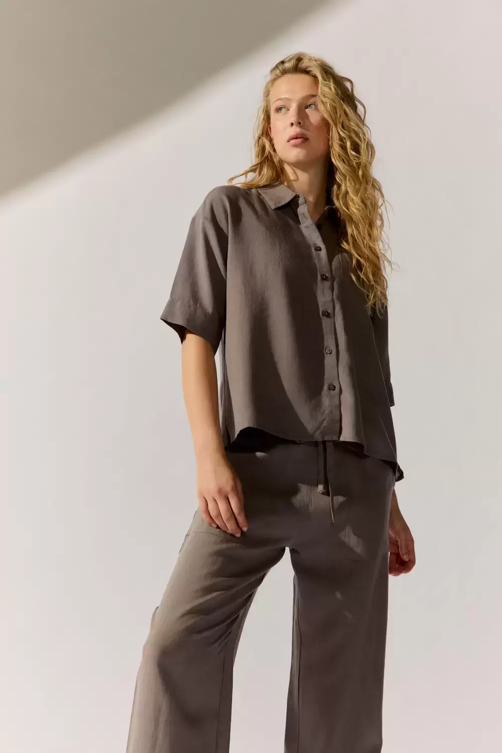 Linen Blouse Solid female