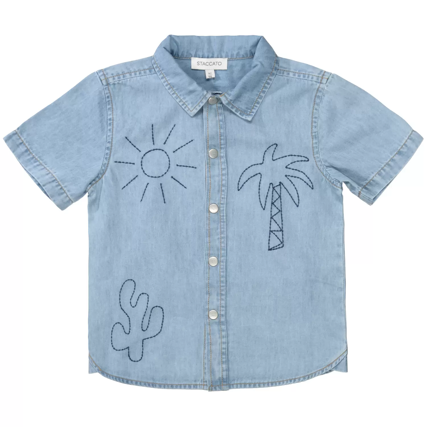 Kn.-Jeanshemd. 1/2 Arm