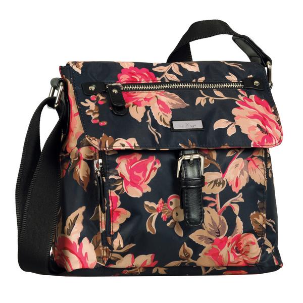 RINA ROSE Flap bag, flower black - 114/flower blac