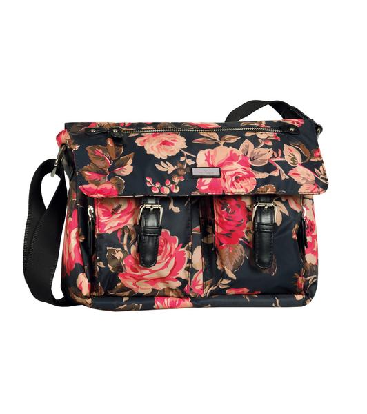 RINA ROSE Flap bag, flower black - 114/flower blac