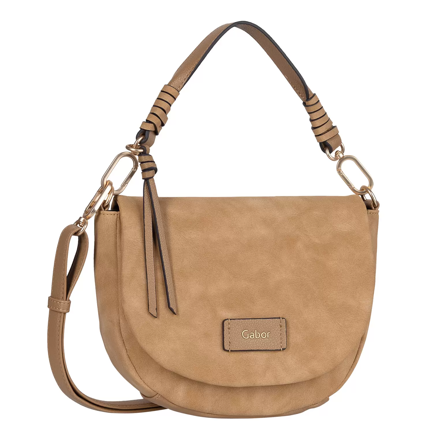 Lida, Flap bag S top zip, camel