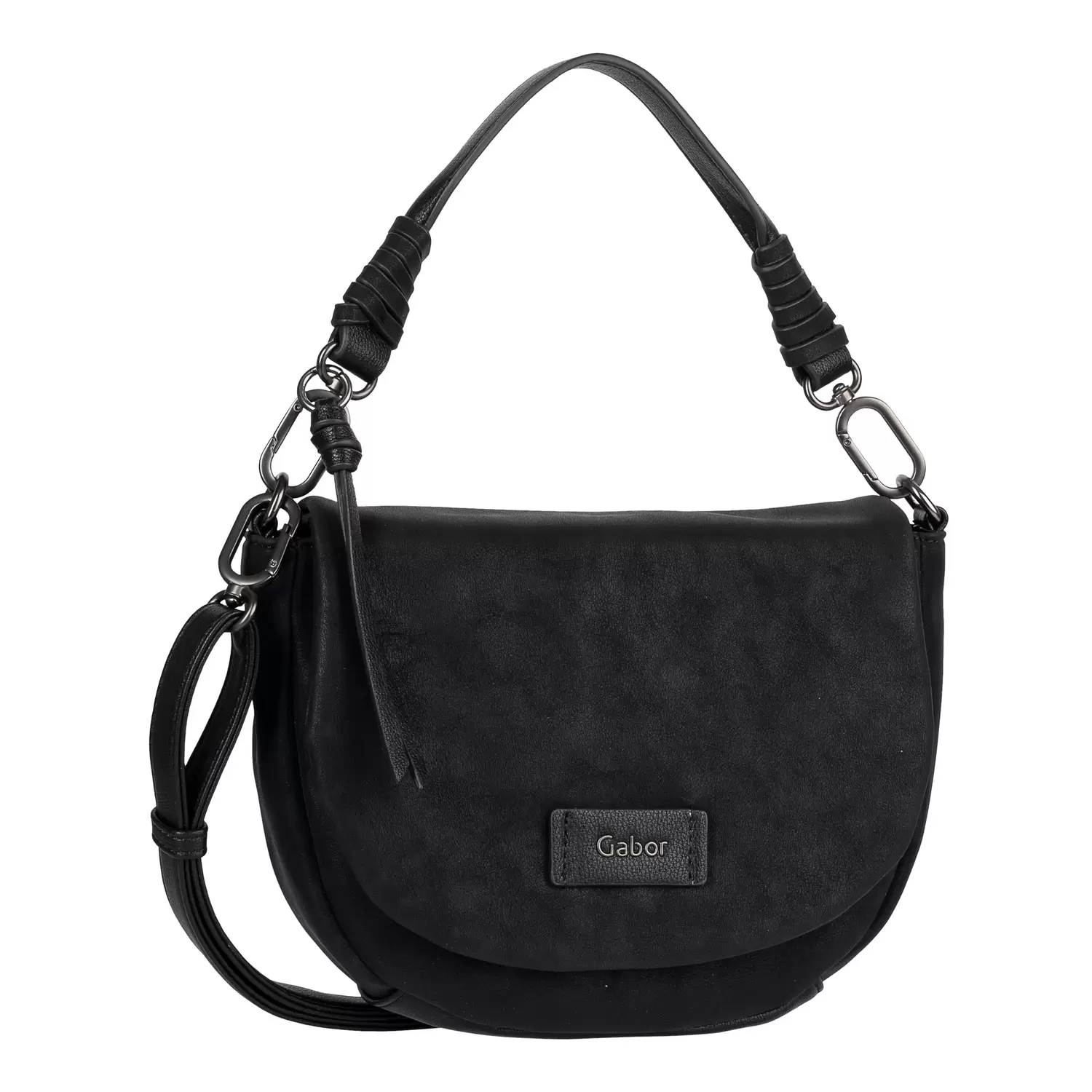 Lida, Flap bag S top zip, black