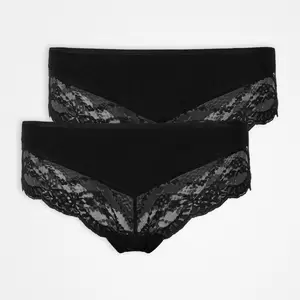 Hipster Lace Women, 2pcs, Black, size - 9/Black