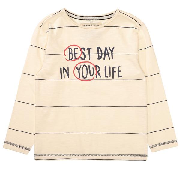 Kn.-Shirt - 201/ECRU STRIPE