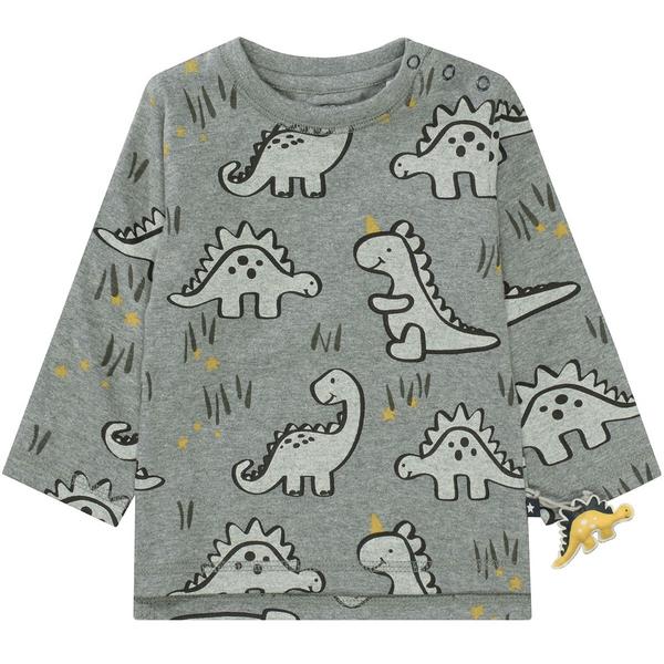 Kn.-Shirt - 817/DARK SILVER MEL.AOP