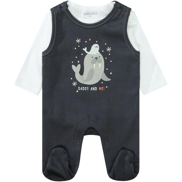 Kn.-Strampler+Shirt - 823/DUSTY GREY