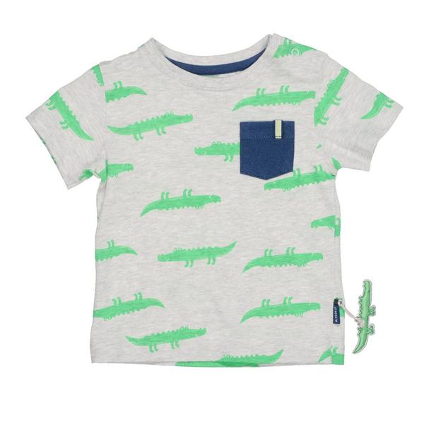 Kn.-T-Shirt - 802/SOFT GREY MEL. AOP